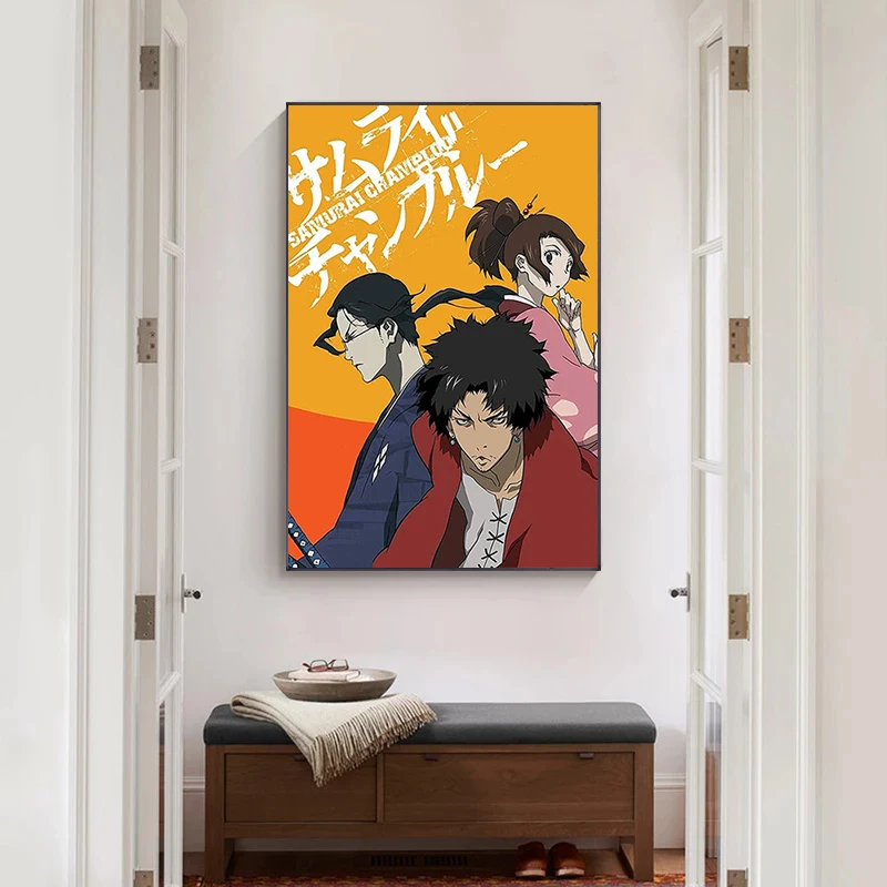Самурай Шамплуо Японский приключенческий экшн аниме высококачественная холстовая картина постер для гостиной украшение дома художника.