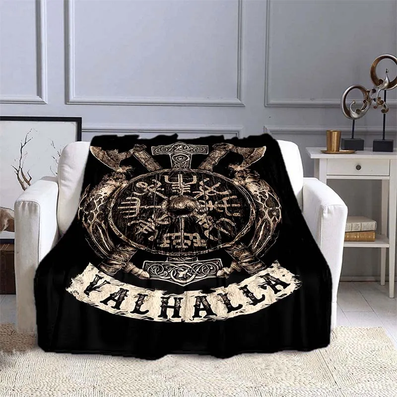 

The Vikings Pattern Blanket Throw Blanket Gift Coca-Cola Flannel Blanket Warm Plush Throw for Bed Sofa Couch