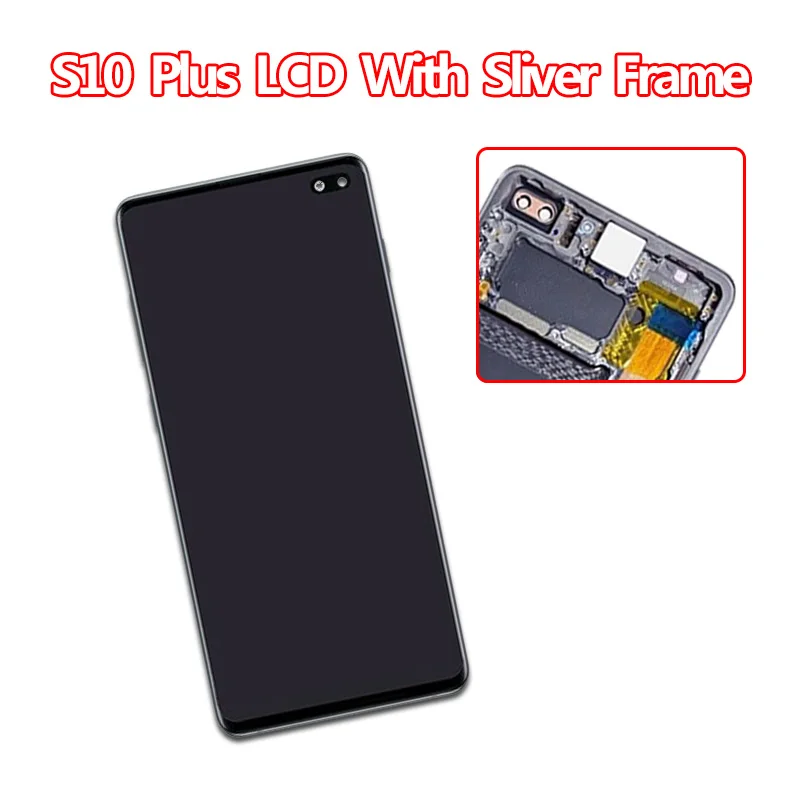 Super Amoled ЖК-дисплей для SAMSUNG Galaxy S10 G973 G973F + Plus G975 G975F сенсорный экран дигитайзер в