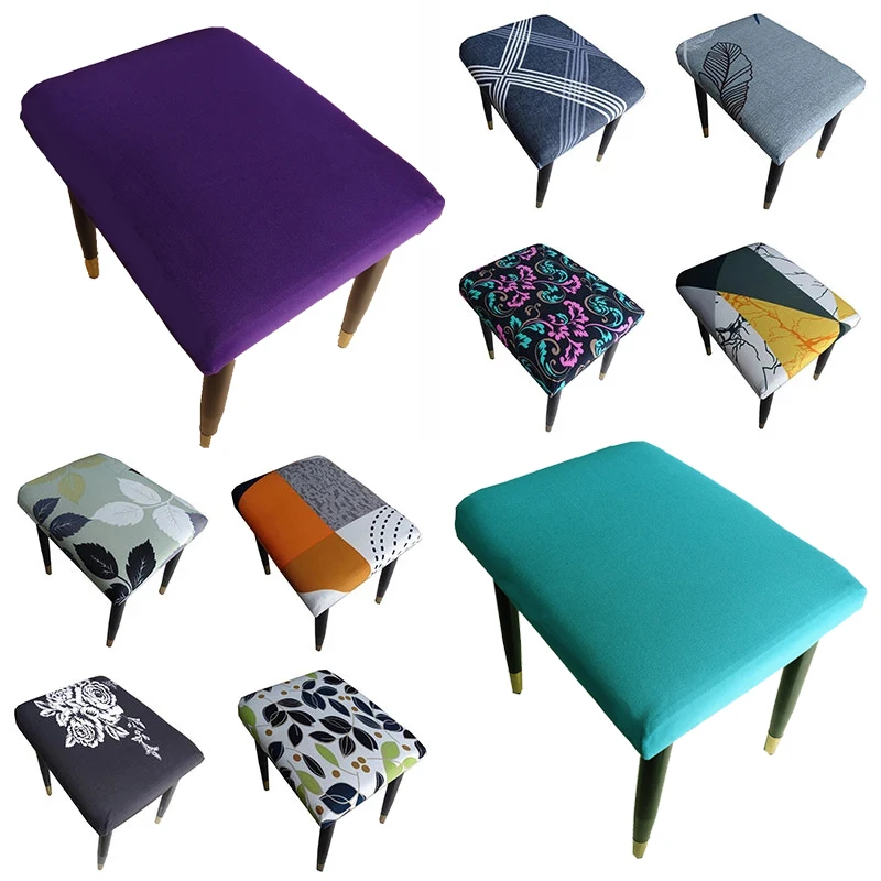 

Spandex Pastoral Stool Dust Cover home decor Elastic Dressing Table Stool Cover Floral Seat Case Square Stool Surface Dust Cover