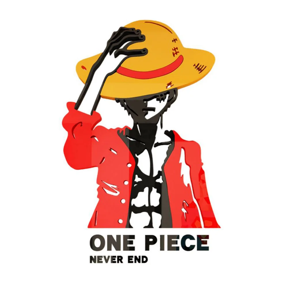 3D DIY Acrylic Crystal One Piece Wall Sticker Monkey D Luffy Personalized Creative Decor Boys Bedroom Dormitory  Background