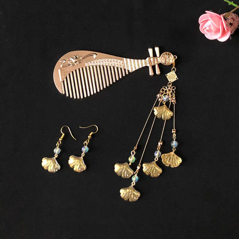 Старинная расческа Пипа женские Украшения Hanfu головной убор старинная шикарная