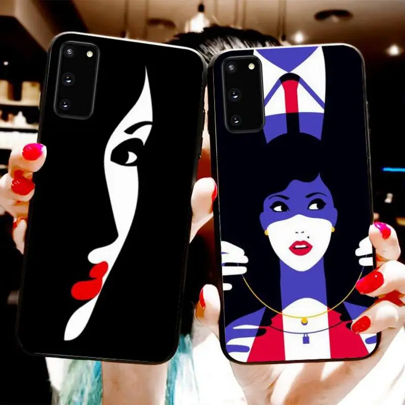 

Abstract Personality Girl Patterned Phone Case For Samsung S20 S10 S8 S9 Plus S7 S6 S5 Note10 Note9 S10lite