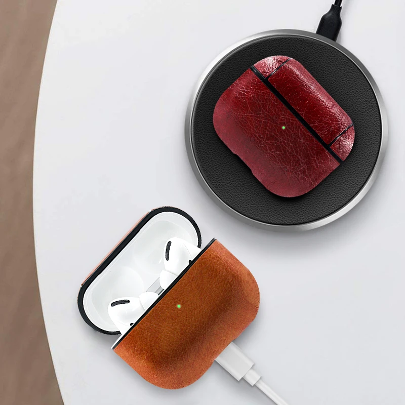 Для Apple AirPods Pro Bluetooth беспроводные наушники Кожаный чехол Чехол для AirPods Pro Funda чехол для зарядки чехол s