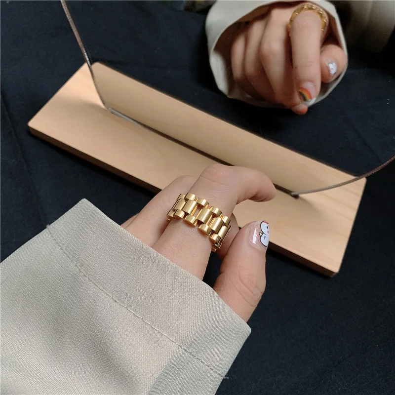 

Mechanical styl titanium steel index finger ring female fashion ins trend net celebrity bungee hip hop personality male