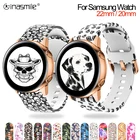 Силиконовый браслет с принтом для Samsung Galaxy watch 3, 41 мм, 45 мм, 42 мм, 46 мм, Gear S2, S3, Active 2, 1, ремешок для умных часов, 20 мм, 22 мм