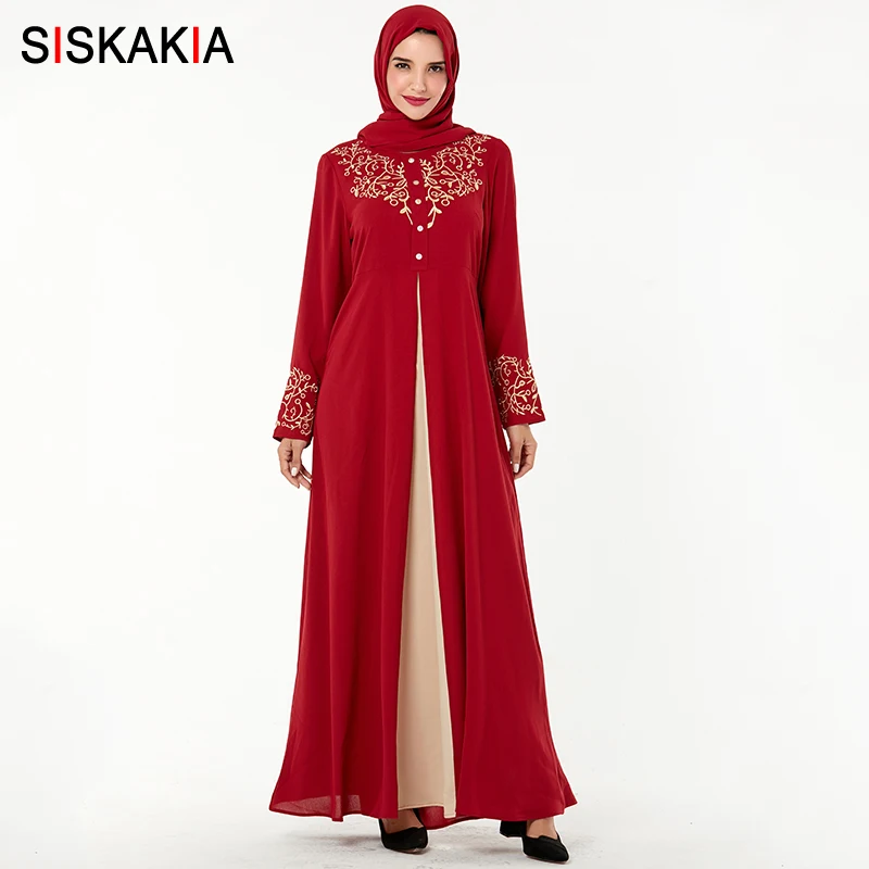 Siskakia винтажные этнические праздничные платья красные свободные Цветочная
