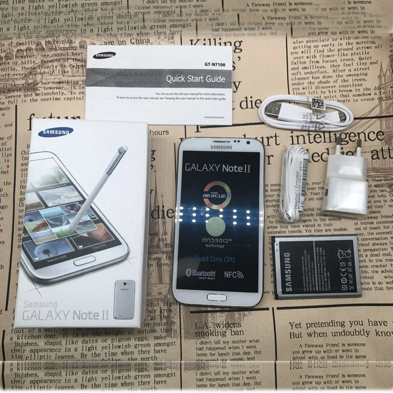 Оригинальный разблокированный мобильный сотовый телефон Samsung Galaxy Note 2 II N7100 N7105 8