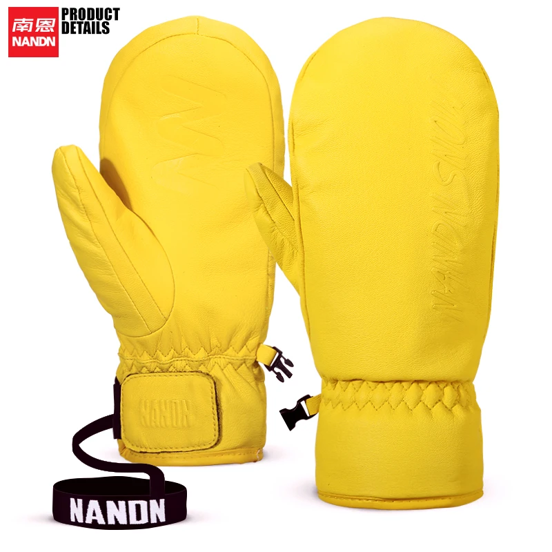 NANDN ski gloves sheepskin Waterproof thermal wear Men and women