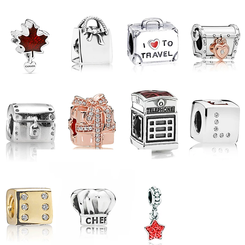 

New Fashion Classic Luxury 925 Silver Bag, Gift, Maple Leaf, Sieve, Box, Glamour DIY Original Women's Jewelry Birthday Gift