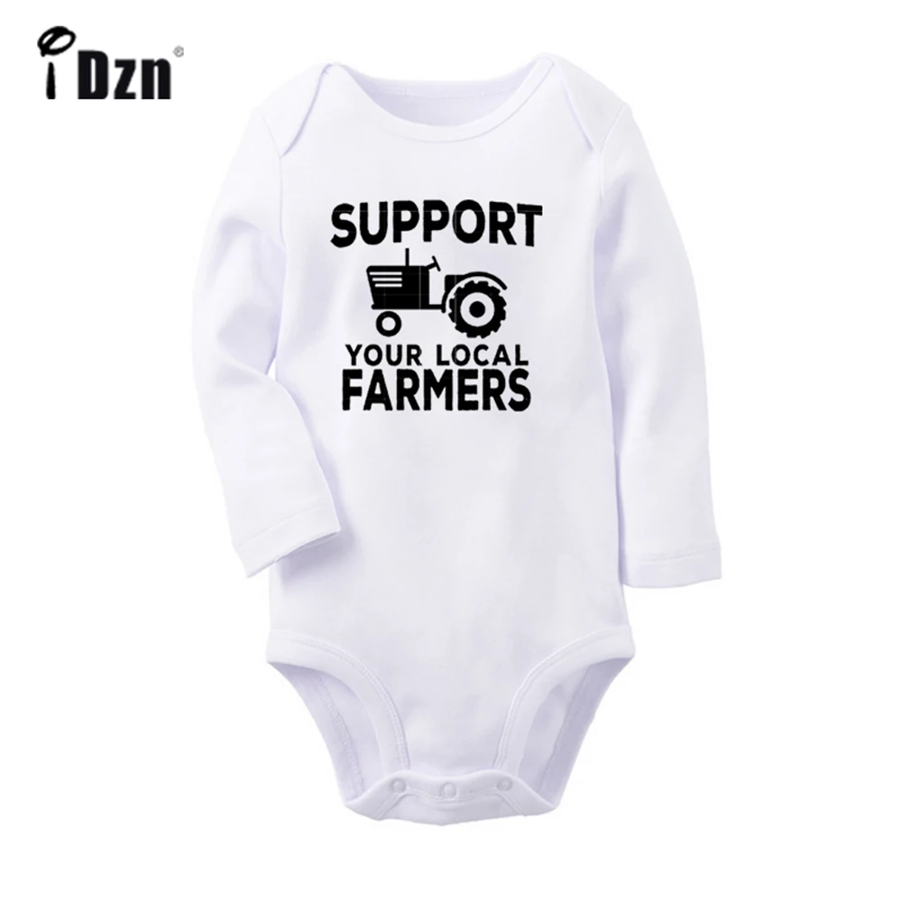 Support Your Local Farmer I Don't Snore I Dream I'm A Motorcycle Newborn Baby Outfits Long Sleeve Jumpsuit 100% Cotton