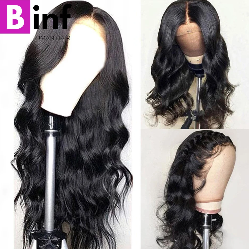 BINF бразильский кружевной парик натуральные волосы для волос с волнистыми