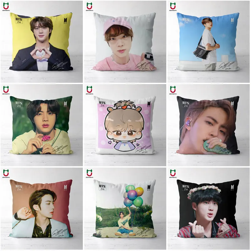

Kpop Cushion Jin Pillowcase Kpop Pillowcase JK SUGA JINMIN JIN V Cushion Cover Square One Side Poszewki Na Poduszki
