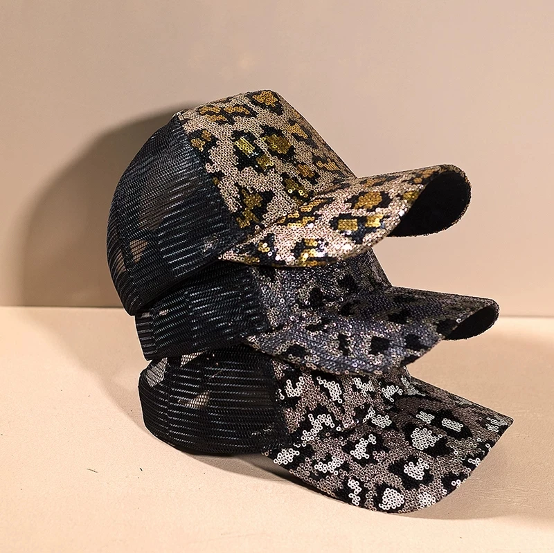 Женская летняя Солнцезащитная дышащая сетчатая бейсболка блестящая