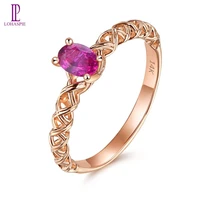 lp 0 45 carats natural no heated ruby ring solid 14 k rose gold rings romantic style fine jewelry for womens christmas gift