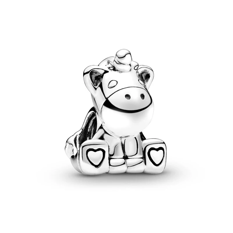 2 шт./лот Модный милый кулон в виде единорога подходит для брендовых браслетов