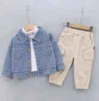 2020 autumn winter denim coats kids clothing baby girls clothes for toppants 2pcs sets children baby boys suits 1 2 3 4 5 years