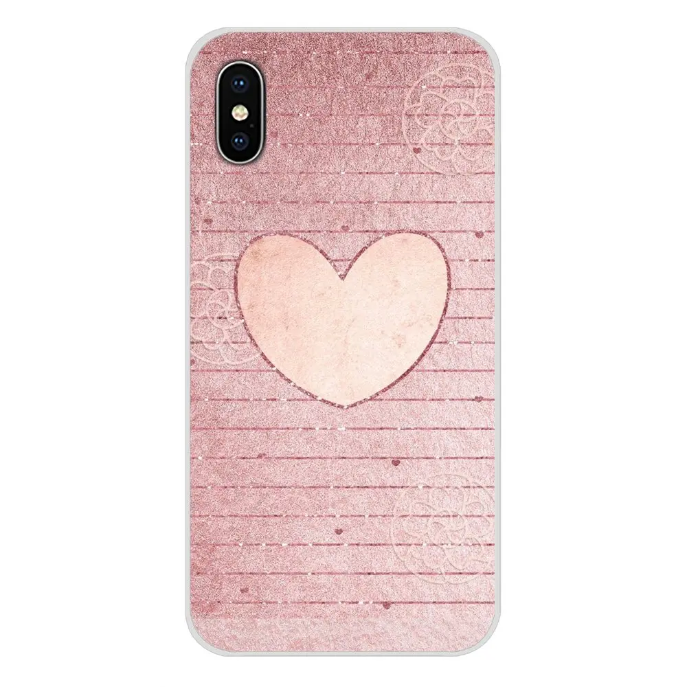 Аксессуары чехлы для телефонов золотые розовые с сердечками Huawei Mate Honor 4C 5C 5X 6X 7 7A 7C