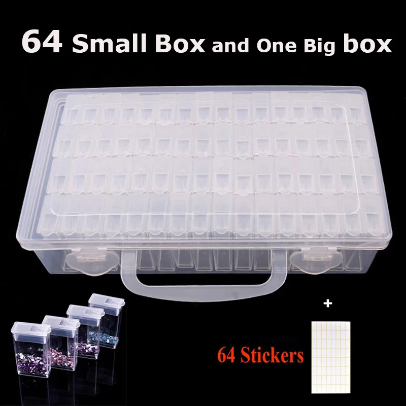 64/128 сетки пластиковый ящик органайзер Медицина Чехол алмазов картина для