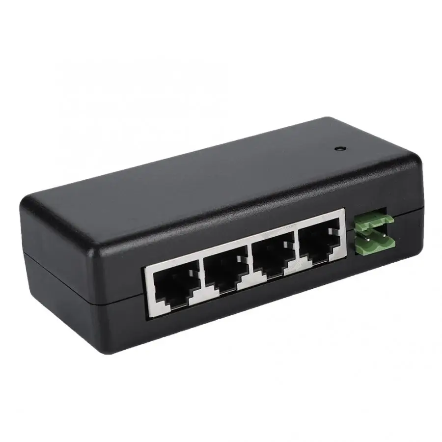 Кабели передачи DC12V 48V 4 порта PoE адаптер питания Ethernet блок инжектор для ip камеры bnc