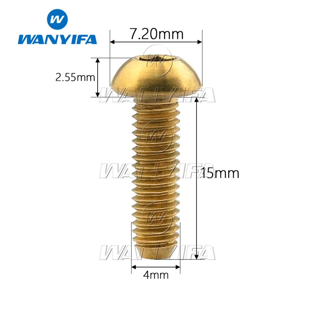 Титановый болт waniifa Ti M4 x 6 8 10 12 15 20 мм шестигранный ключ с конической головкой винт