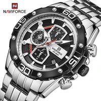 naviforce fashion mens stainless steel watches quartz multifunction wristwatch date display male chronograph relogio masculino