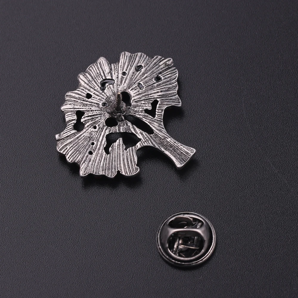 Креативный дизайн брошь в виде дерева жизни металлический значок с красными