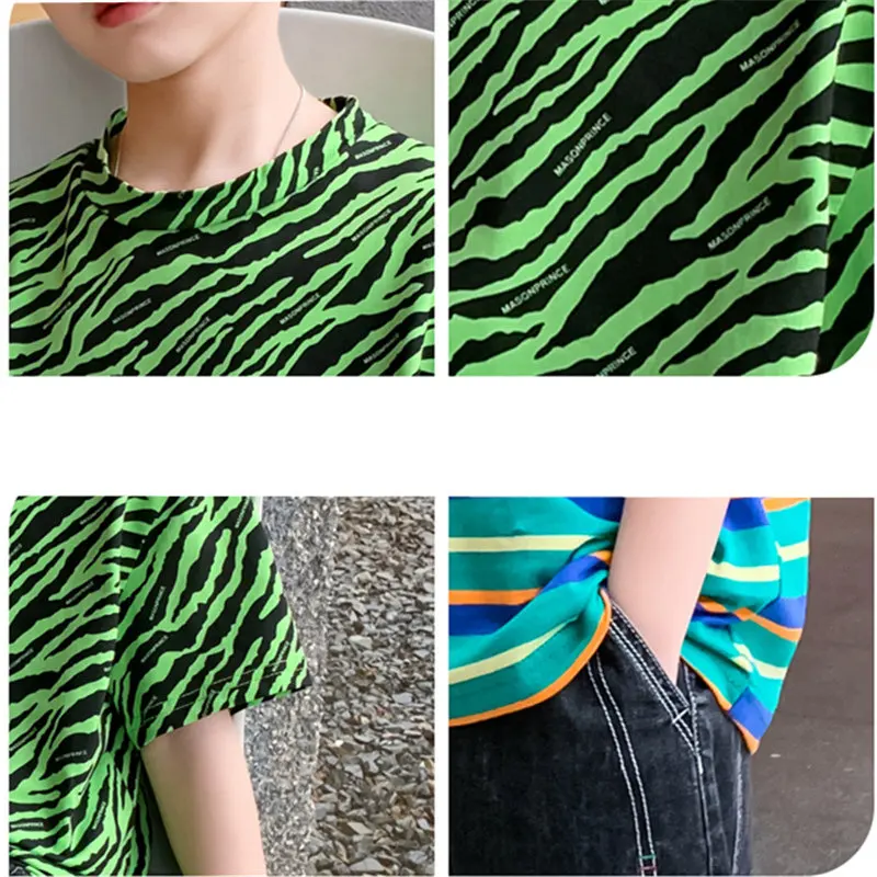 

Teen Boys Clothing Set Summer Fashion Leopard Print Short Sleeve Tshirt + Denim Shorts 2Pcs New Cool Kids Casual Style Outfits