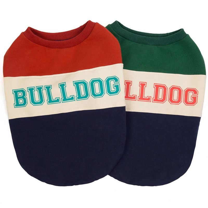 Толстовка с капюшоном для бульдога утепленный костюм собаки зимняя одежда