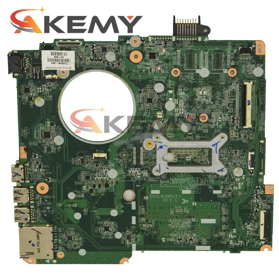 AKemy материнская плата для ноутбука HP Pavilion 15-N I5-4200U 732086-001 732086-501 Материнская DA0U83MB6E0