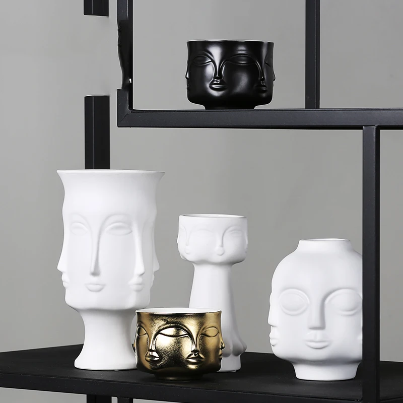 Белая керамическая ваза в скандинавском стиле креативная для дома гостиной