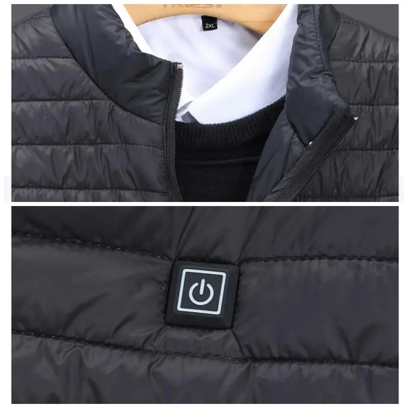 Электрический теплый пуховик жилет для мужчин куртка женщин теплое пальто