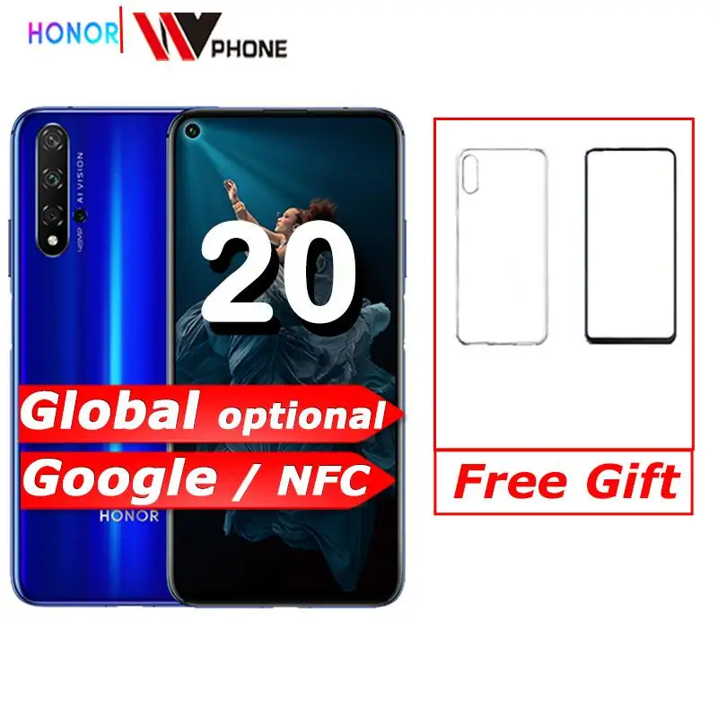 Honor 20 NFC мобильный телефон Kirin 980 Восьмиядерный 6 26 'ཬmp четыре камеры экран 3750
