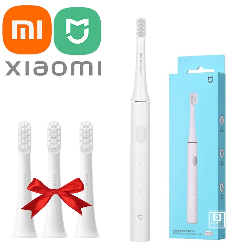 Xiaomi T100 электрическая зубная щетка MIJIA звуковая головки Mi умная USB перезаряжаемая