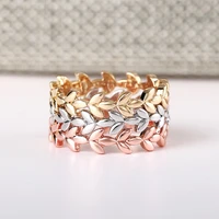 huitan fashion fresh style leaves shaped ring for women dance party delicate female accessories versatile statement jewelry bulk