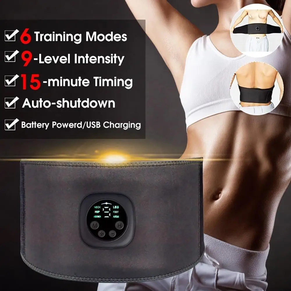 

EMS USB Wireless Muscle Stimulator Trainer Smart Fitness Abdominal Training Electric Weight Loss Belt Body Slimming Belt Unisex