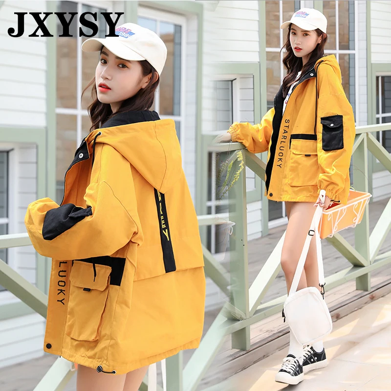 Женские куртки с капюшоном 2020 новая Корейская версия Харадзюку Свободная куртка