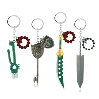 the seven deadly sins key chain anime keyrings lostbane sword key holder pendant metal keychains charm men jewelry