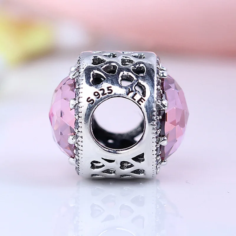 CodeMonkey 100% реальные 925 стерлингового серебра тёмно розовый цвет бусины трава