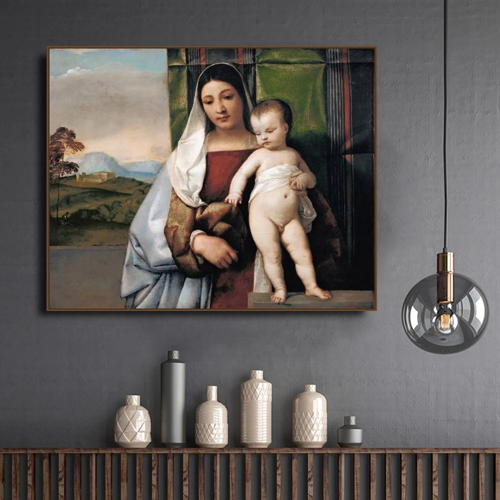 Цыганская Мадонна от Titian холст живопись каллиграфия плакаты печать для гостиной