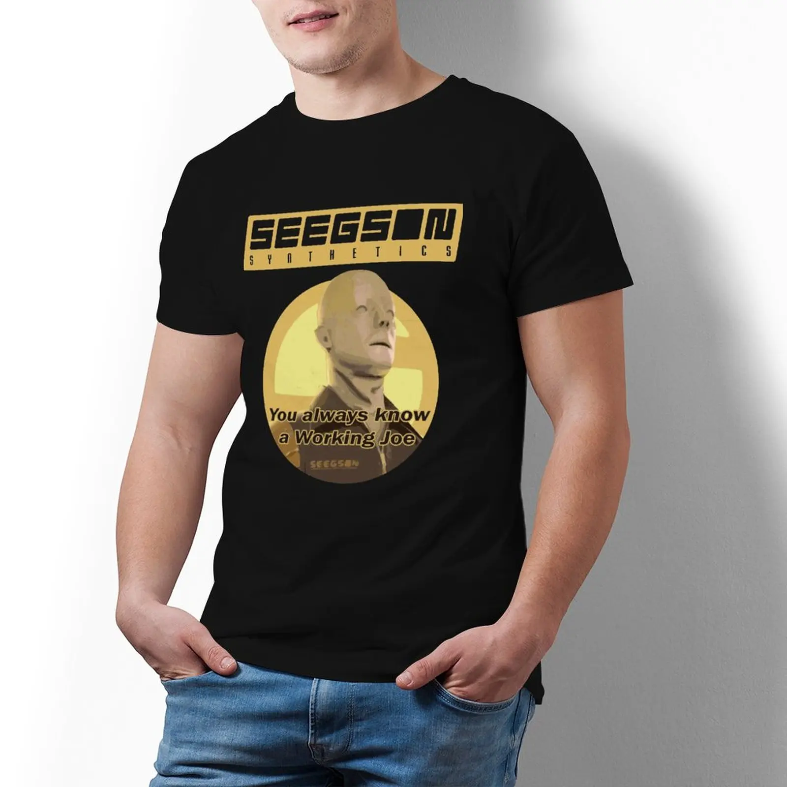 

Классическая забавная футболка Weyland yu800 из 100 хлопка, Мужская футболка с коротким рукавом и принтом