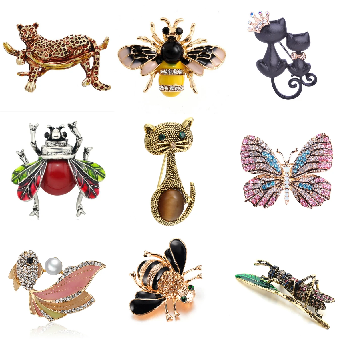 Красочная Мода Бабочка собака пчела рыба животное шпилька для женщин и мужчин