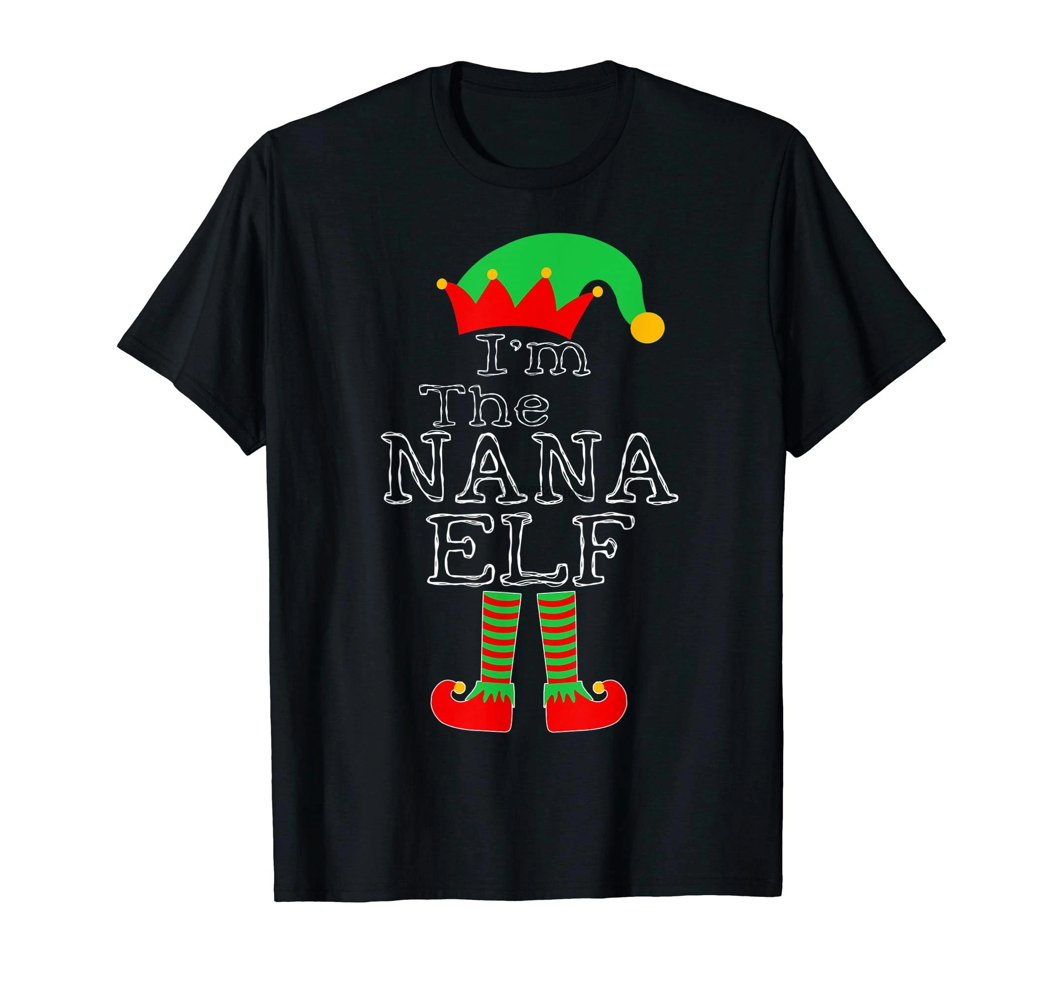 Рождественский семейный костюм с надписью I'm The Nana Elf подарок футболка grandma