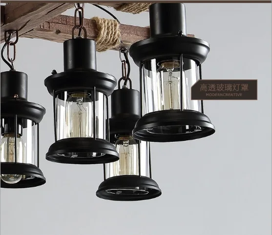 Ретро люстра в стиле индастриал креативная индивидуальная лампа из твердого