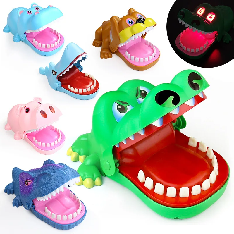 

Hand-biting Crocodile Scary Toy Trick Decompression Game Children's Sound Light Shark Dinosaur Bite Finger Toy Children's Gift