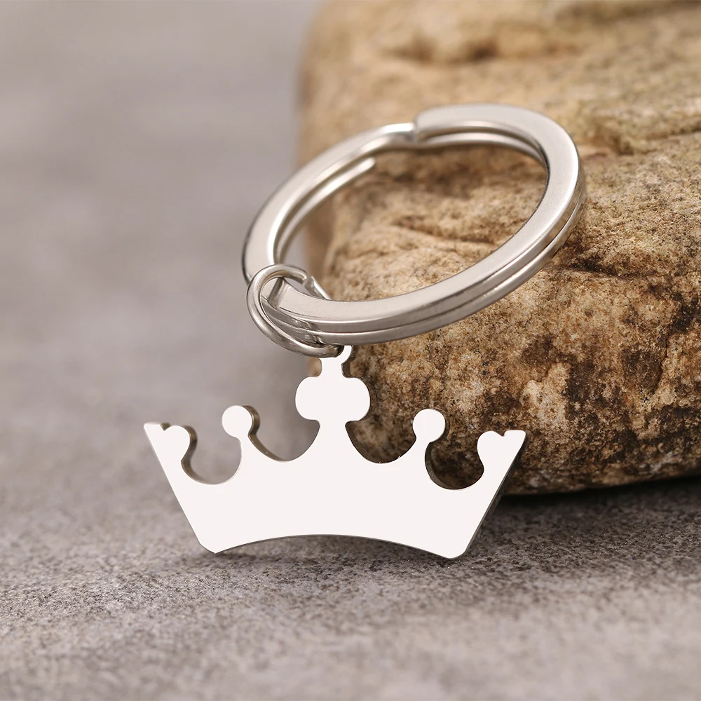 Брелок из нержавеющей стали в виде короны серебристого цвета модный брелок для