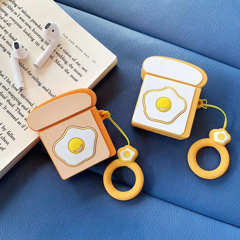 3D чехол для наушников AirPods силиконовый Apple Air pods 2 с кольцом|Аксессуары наушников| |