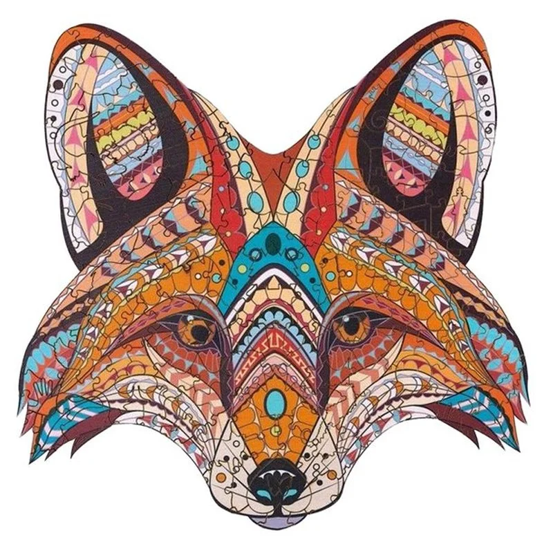 

Unique Wooden Puzzle animal Jigsaw Puzzles Mysterious Wolf Puzzles Gift For Adults Kids Educational Puzzle Gift Interactive Toy