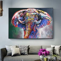 abstract colorful elephant street graffiti art canvas painting cuadros print wall art for living room home decor no frame