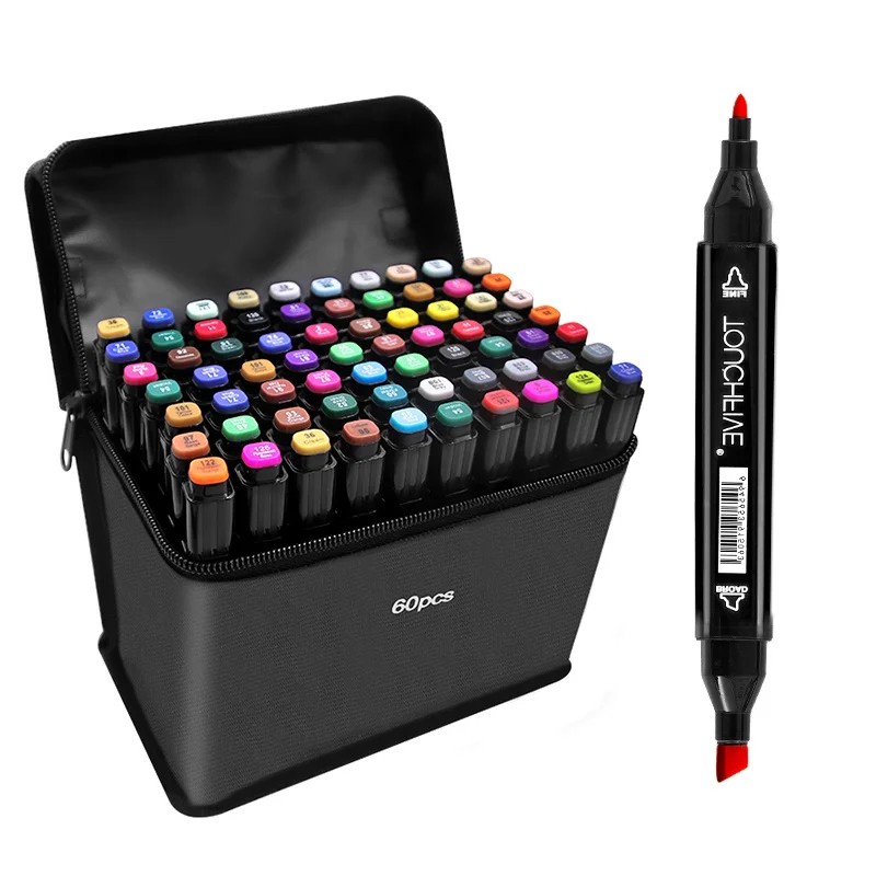 

TouchFIVE 30/40/60/80/168 Color Art Markers Set Dual Headed Artist Sketch Oily Alcohol based markers For Animation Manga